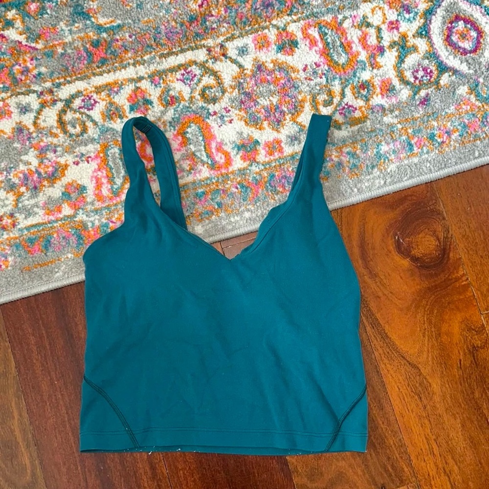 Teal V-Neck Crop Top